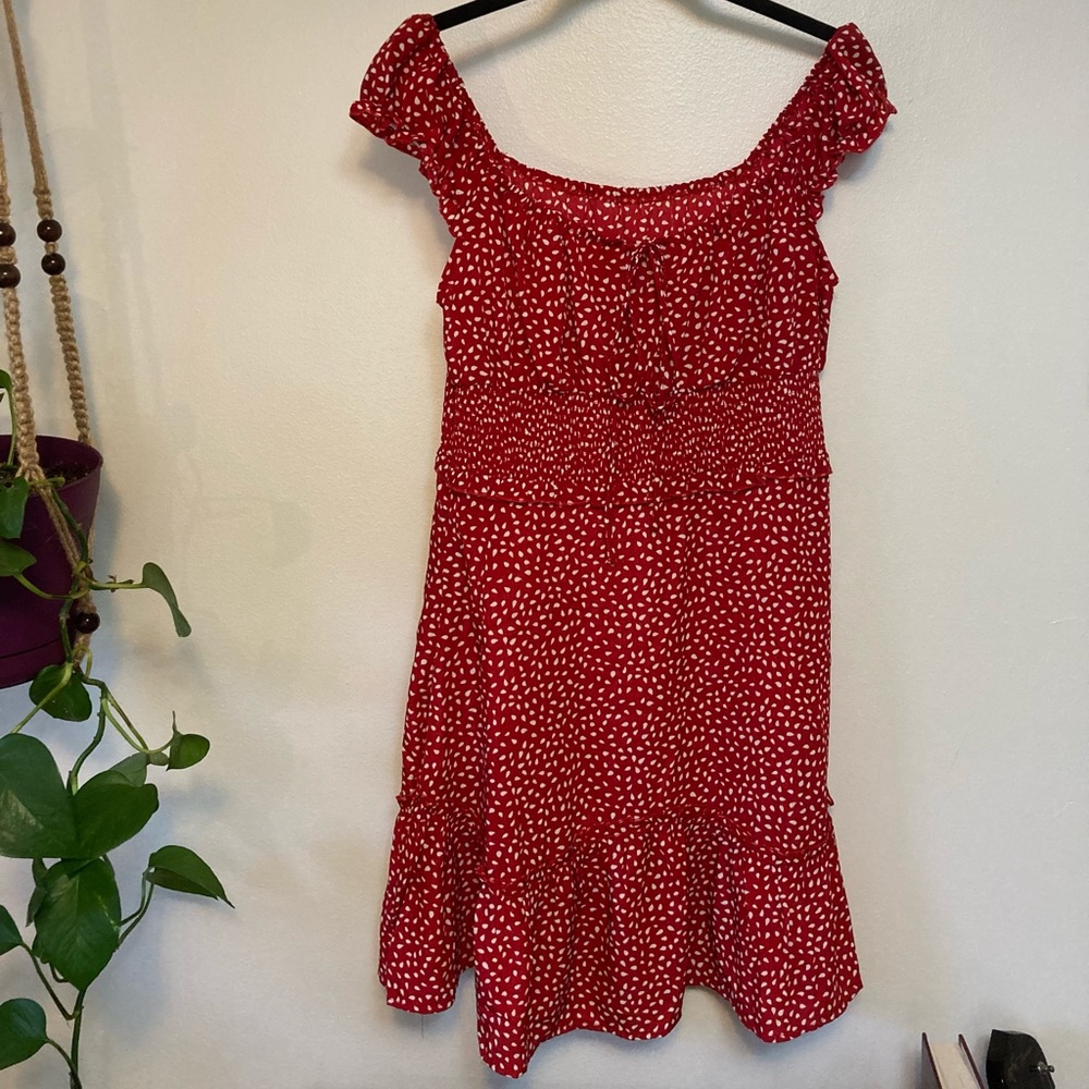 Boho burgundy sundress cute flowy women’s M